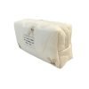 Creamy Embroidered Bunny Quilted Makeup Bag