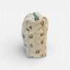 Beige Fruit Pattern Quilted Makeup Bag
