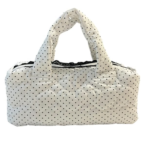 Polka Dot on Quilted Heart Pattern Makeup Bag (with Handle)