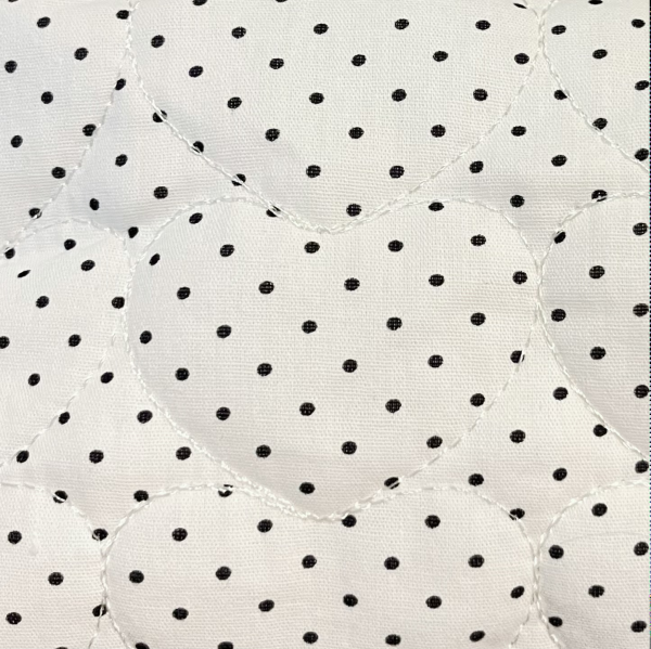 Polka Dot on Quilted Heart Pattern Makeup Bag (with Handle)