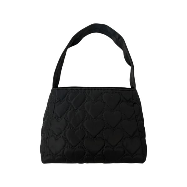 SB002-02 Black Heart Quilted Shoulder Bag