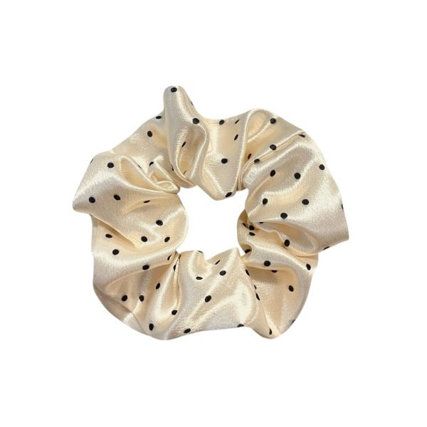 Polka Dot Beige Scrunchie