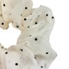 Polka Dot Beige Mesh Scrunchie