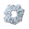 Floral Pattern White Scrunchie