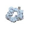 Floral Pattern White Scrunchie