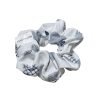White-Blue Grid Pattern Scrunchie