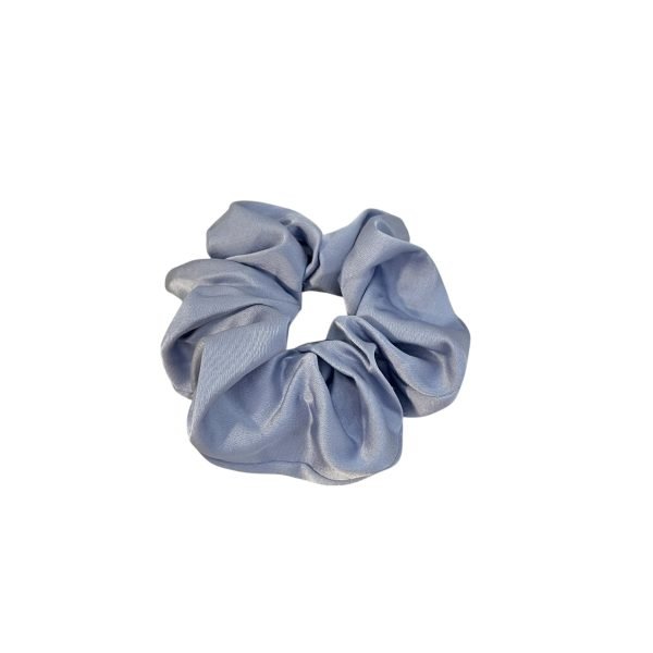 Classic Blue Satin Scrunchie
