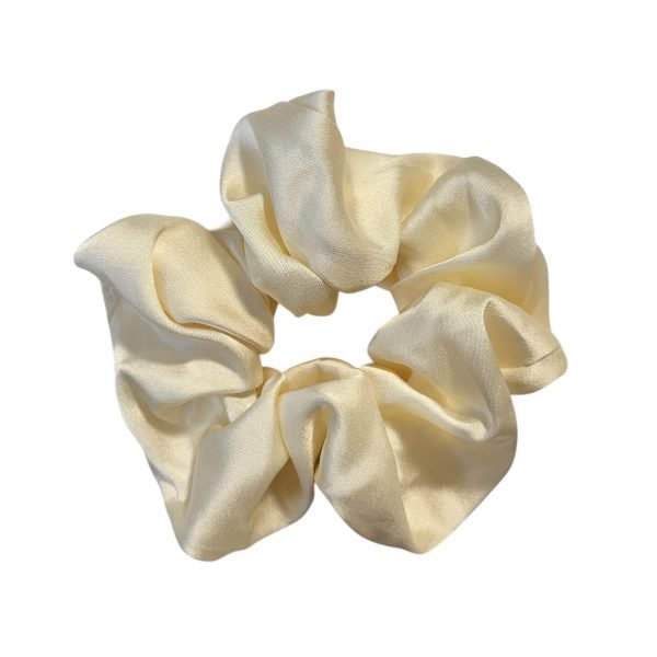Classic Beige Satin Scrunchie
