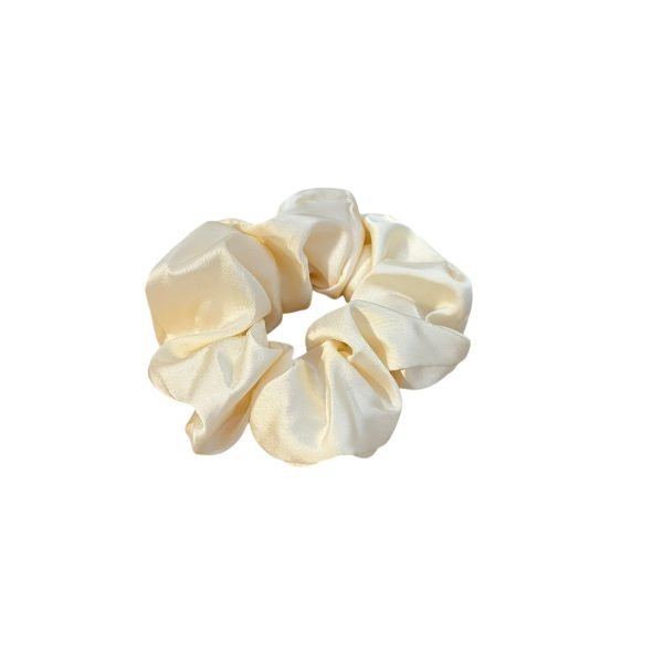 Classic Beige Satin Scrunchie