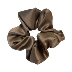 Classic Brown Satin Scrunchie