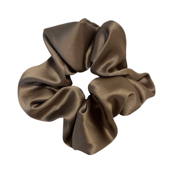 Classic Brown Satin Scrunchie