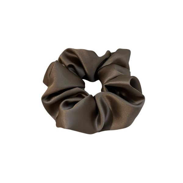 Classic Brown Satin Scrunchie