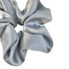 Elegant Blue-Gray Satin Scrunchie