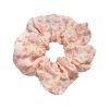 Natural Pink Floral Gauze Scrunchie