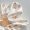 Sweet Pink Bow Floral Satin Scrunchie