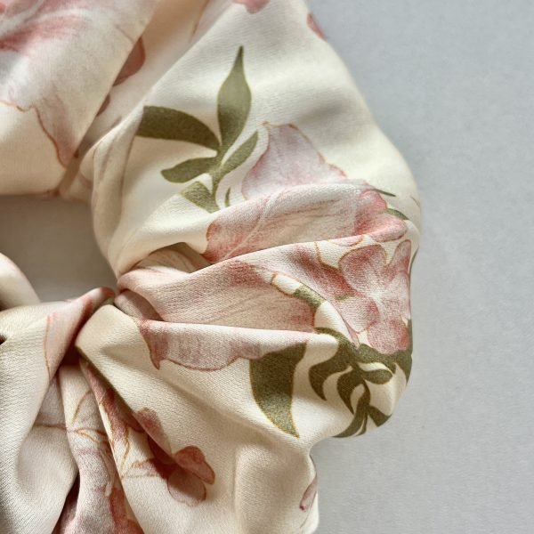 Pink Vintage Satin Scrunchie
