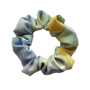 SC022-01 Blue & Green Painting Style Scrunchie