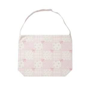 TB002-01 Pink Floral Tote Bag with Bow Pattern