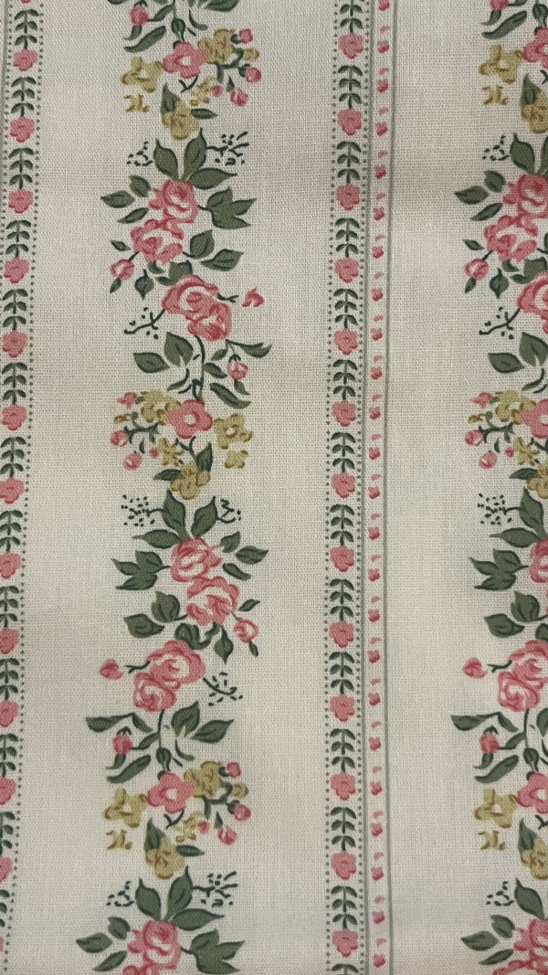 Beige Floral-striped Tote Bag