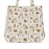 White Tote Bag with Cake & Cat Pattern