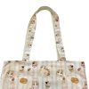 White Tote Bag with Cake & Cat Pattern
