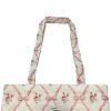 Rose Tote Bag with Pink Bow Pattern