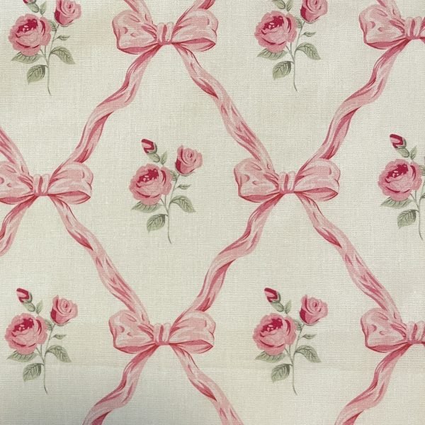 Rose Tote Bag with Pink Bow Pattern