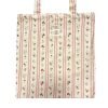 Red Striped Floral Tote Bag