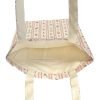 Red Striped Floral Tote Bag