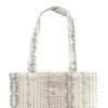 Digital Floral-striped Tote Bag