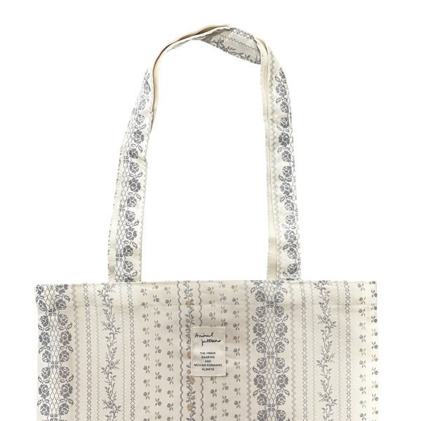 Digital Floral-striped Tote Bag