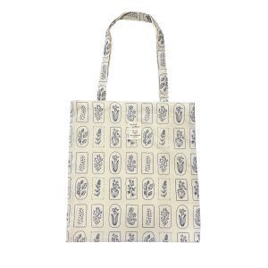 TB011-01 Blue Plant Floral Tote Bag