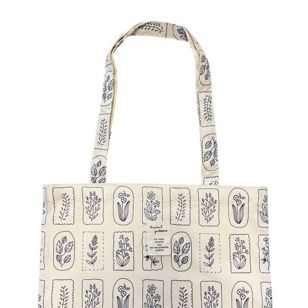 Blue Plant Floral Tote Bag
